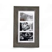 3x 4x6in Multi Wood Effect Frame Grey image