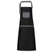 Black Denim Bib Apron with Front Pocket image