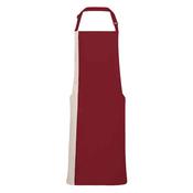 Burgundy/Natural Contrast Apron with Side Pockets image