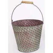 Green Metal Bucket Planter 21x19cm image