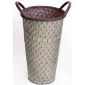 Tall Green Metal Planter 25x16cm image