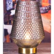 Grey LED Glass Lantern Height 30cm (Battery) image