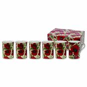 Set of 6 Fine Bone China Trent Mugs Poppy Designs image