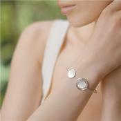 Circular Twist Floral Bangle with Clear Stones image