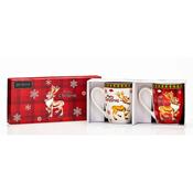 Set of 2 Mugs One Reindeer Design image