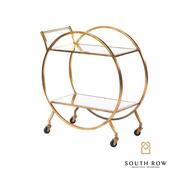 Harriet Antique Gold Circle Drinks Trolley image