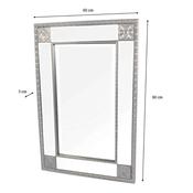 Antique Silver Mirror 60x90cm with Square Detail image