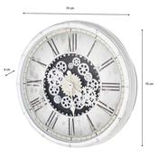 Clockworks Gears Antique White Clock 76x9cm image