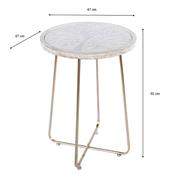 Tree Pattern Accent Table White &amp; Champagne image