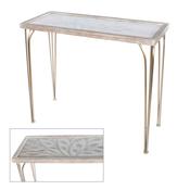 Tree Pattern Console Table White &amp; Champagne image