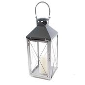 Nova Lantern Chrome &amp; Grey Small Height 19cm image