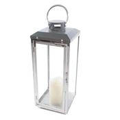 Sona Lantern Chrome &amp; Grey Small Height 19cm image