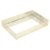 Gold Colour Lattice Mirrored Tray 21x33cm image