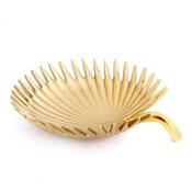 Gold Colour Leaf Metal Bowl 14x12cm image