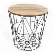 Black With Wooden Top – Side Table – Small H:40cm image