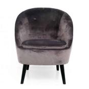 Grey Velvet Lounge Chair 77x82cm image