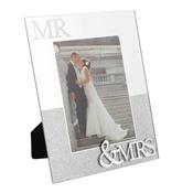 Mirror Glass &amp; Glitter Photo Frame – Mr &amp; Mrs 5×7 image
