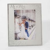 Celebrations Glass Sparkle Frame Mr &amp; Mrs 5x7in image