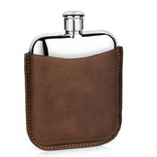 Stainless Steel Hip Flask with Leather Sleeve image