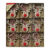 Reindeer Decorations With Pom Pom 9 Piece image