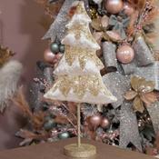 White and Gold Free Standing Christmas Tree 40cm image