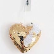Gold Sequin Heart 9cm image