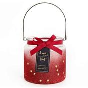 Red Glitter Glass Candle 10cm image
