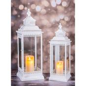 Lantern Set of 2 Antique White Lg H60cm Sm H42cm image
