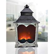 Grey Wood Fireplace Lantern Large H:46xW:32xD:19cm image