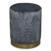 Velvet Stool Grey With Gold Base image