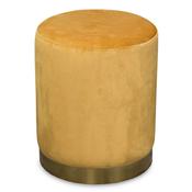 Velvet Stool Mustard With Gold Base image