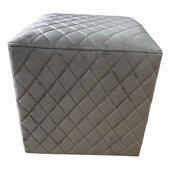 Grange Cubic Stool Quilted Velvet – Taupe 40x40cm image