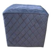 Grange Cubic Stool Quilted Velvet Charcoal 40x40cm image