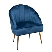 Shell Arm Chair Blue With Gold Legs image