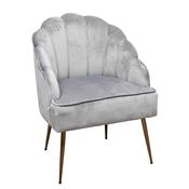 Clam Chair Light Grey with Gold Legs 63x60x89cm image