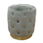 Taupe Velvet Footstool with Buttons image