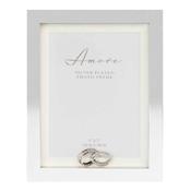 Silverplated Cube Frame with Crystal Rings 5x7in image