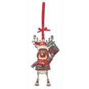 B and B Sparkle Reindeer Holding Gift Decoration image