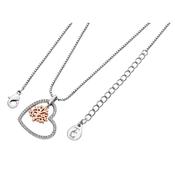 Silver Heart With Rose Gold TOL Pave Heart Pendant image