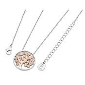 Two Tone Circle TOL Pendant With CZ Rose Gold image