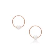 Romi Rose Gold Pearl and Circle Earrings image