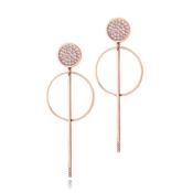 Romi Rose Gold Pave Hoop and Stem Earrings image