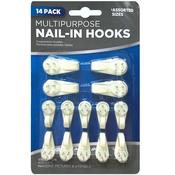 14 Piece Nail in Wall Hooks 2 Assorted Sizes image