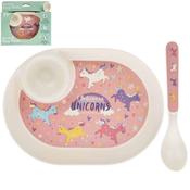 Bamboo Unicorn Egg Plate Spoon image