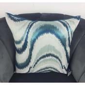 Blue Waves on White Cushion Cover 44cm image