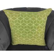 Moss Green Geometric Design Cushion Cover 44cm image
