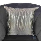 Grey with Silver Wave Design Cushion Cover 44cm image