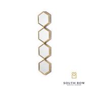 Amira Hex Accent 4 Section Gold Mirror image