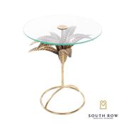Azure Leaf Accent Gold Round Table image