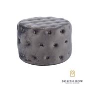 Taylor Velvet Grey Round Footstool image